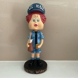 Postal Worker Figurine USPS Mail Carrier Bobblehead Lady